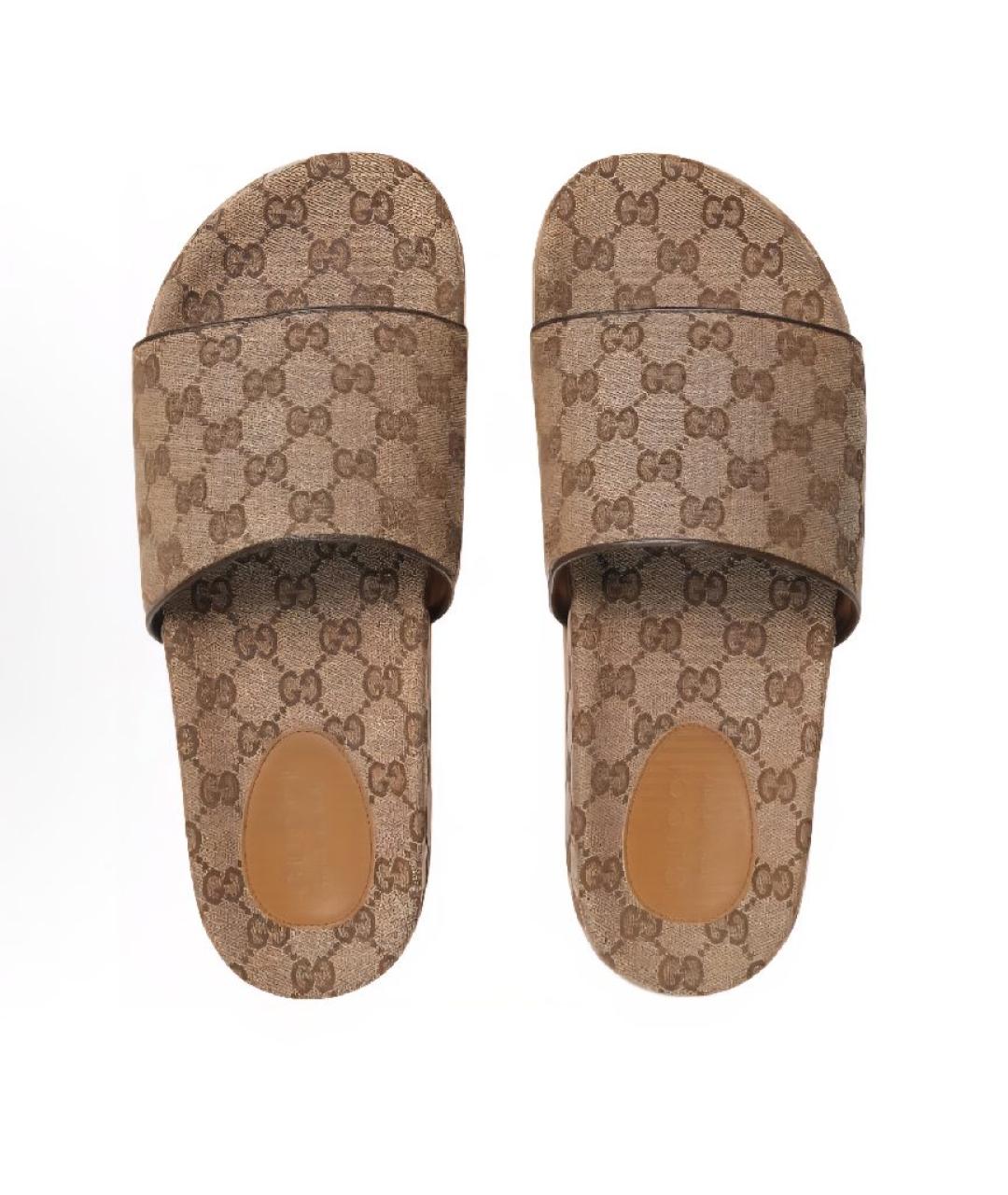 GUCCI Коричневые шлепанцы, фото 5