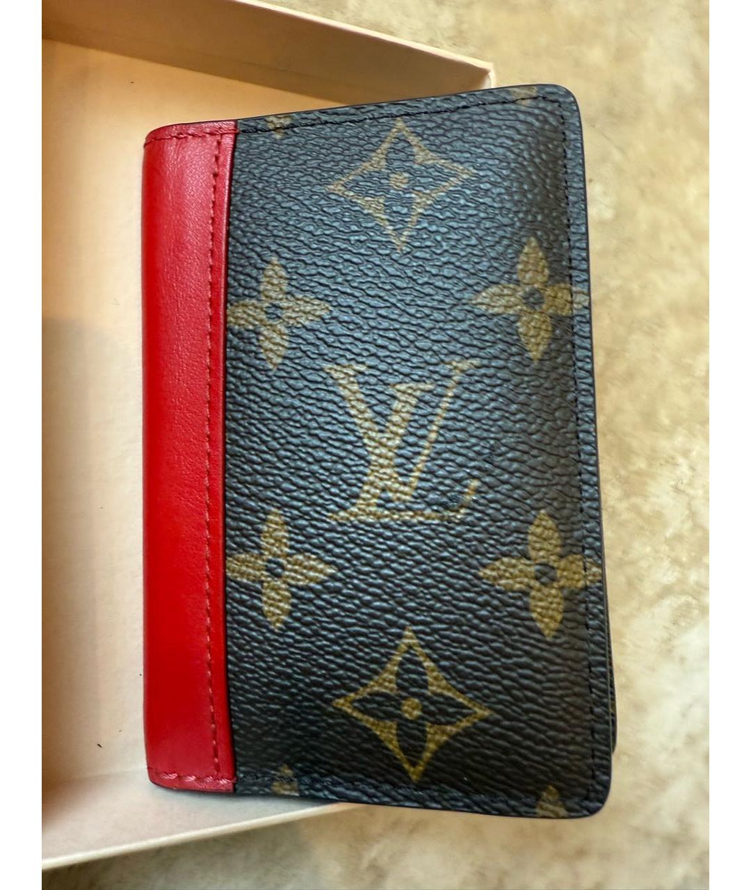 LOUIS VUITTON Коричневый кожаный кошелек, фото 2