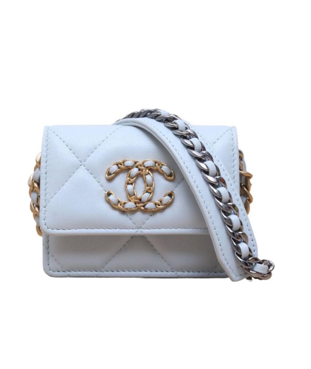 CHANEL Голубая кожаная сумка через плечо, фото 8