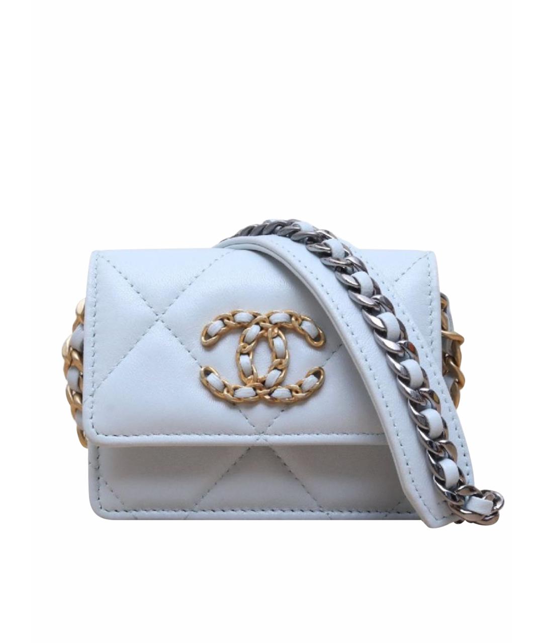 CHANEL Голубая кожаная сумка через плечо, фото 1