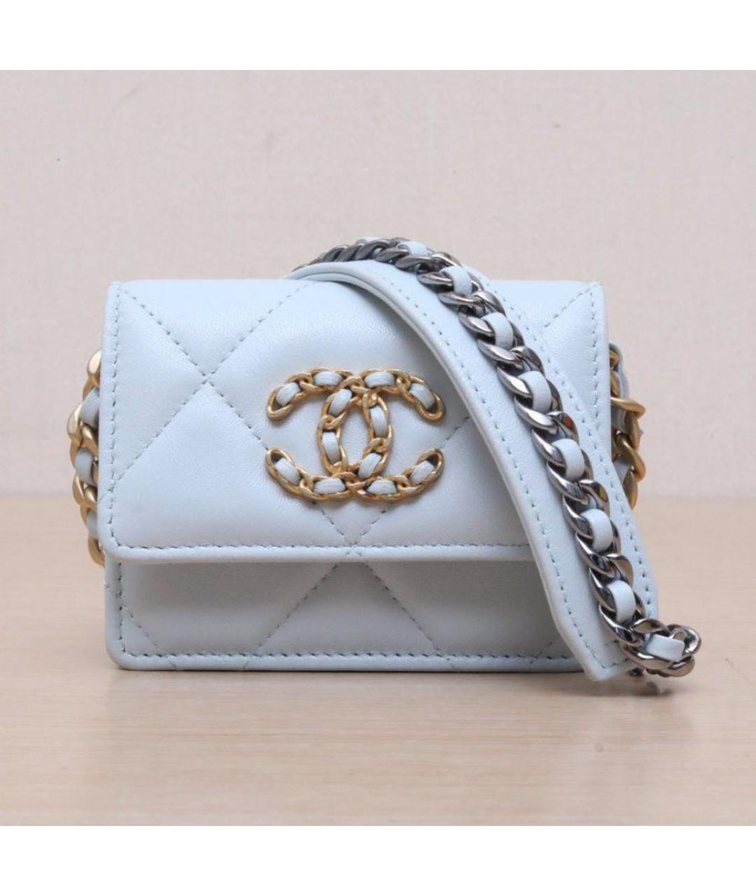 CHANEL Голубая кожаная сумка через плечо, фото 2