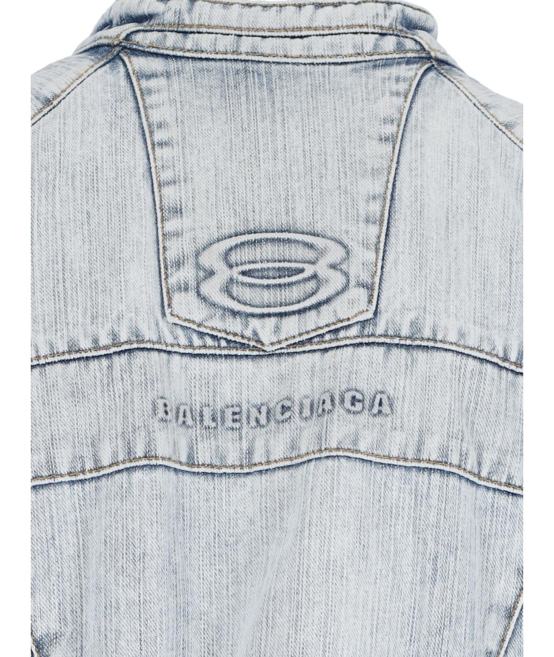 BALENCIAGA Голубая полиэстеровая куртка, фото 3