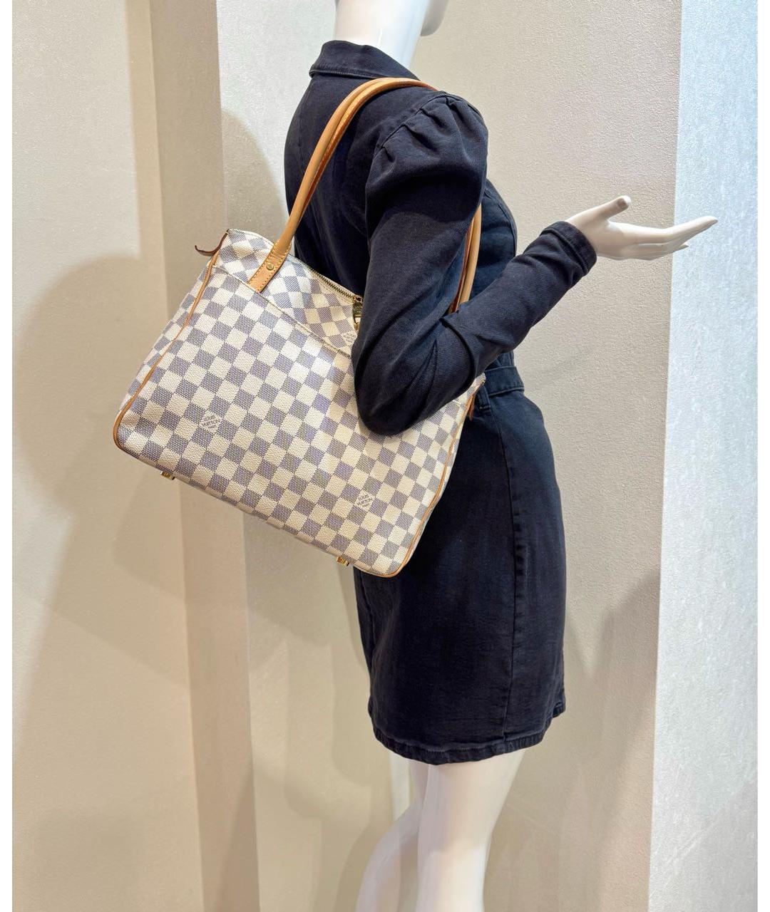 LOUIS VUITTON Белая кожаная сумка тоут, фото 4