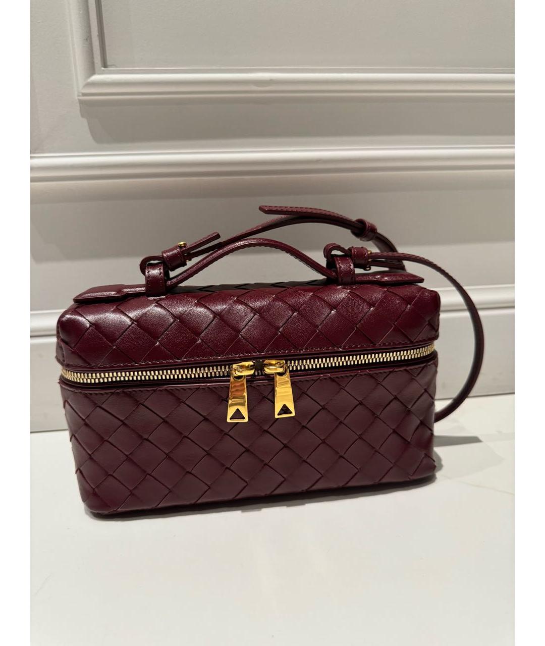 BOTTEGA VENETA Бордовая кожаная сумка через плечо, фото 3