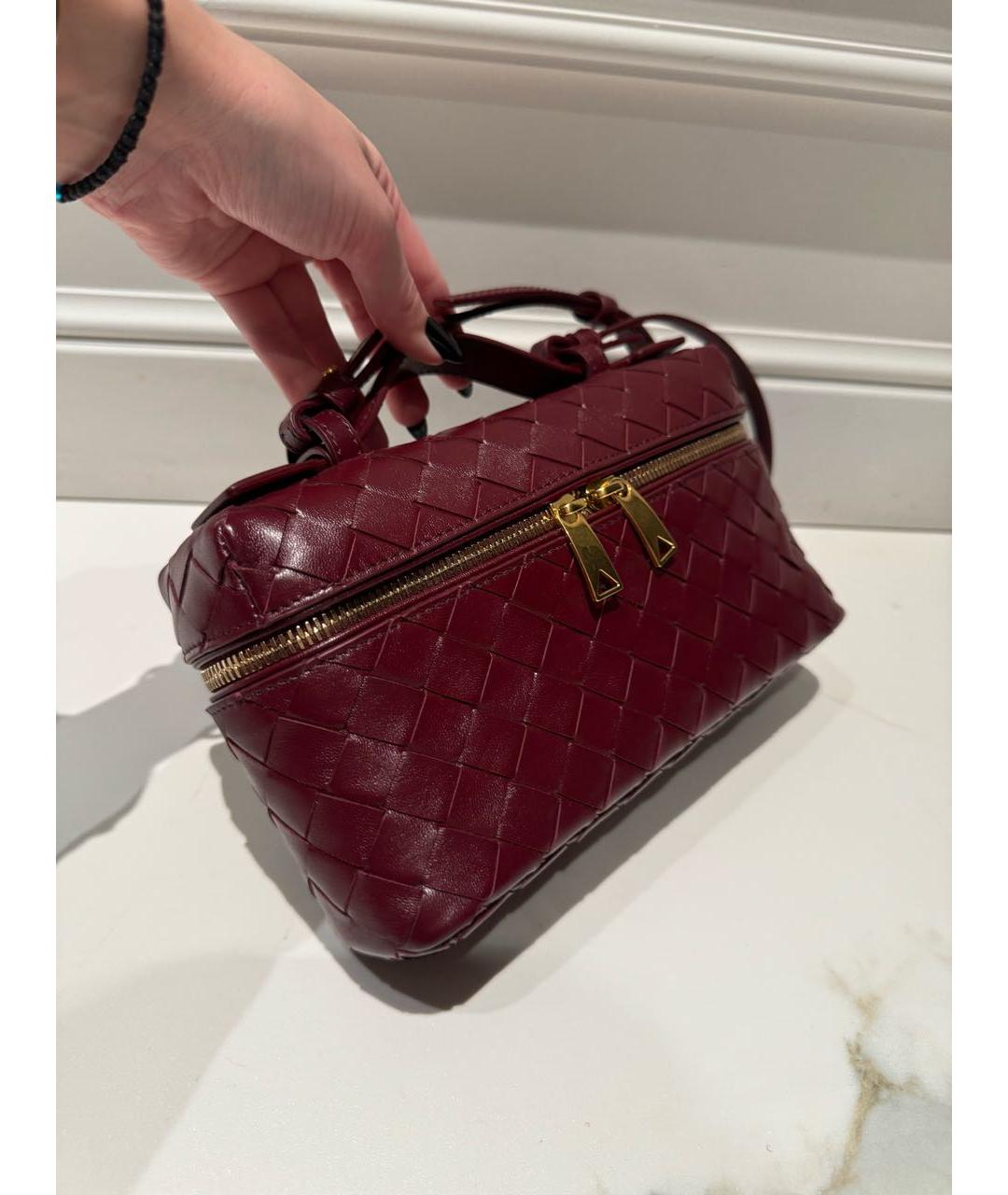 BOTTEGA VENETA Бордовая кожаная сумка через плечо, фото 4