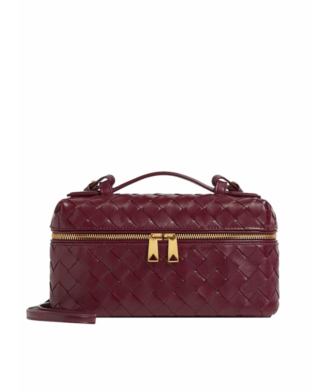 BOTTEGA VENETA Бордовая кожаная сумка через плечо, фото 1