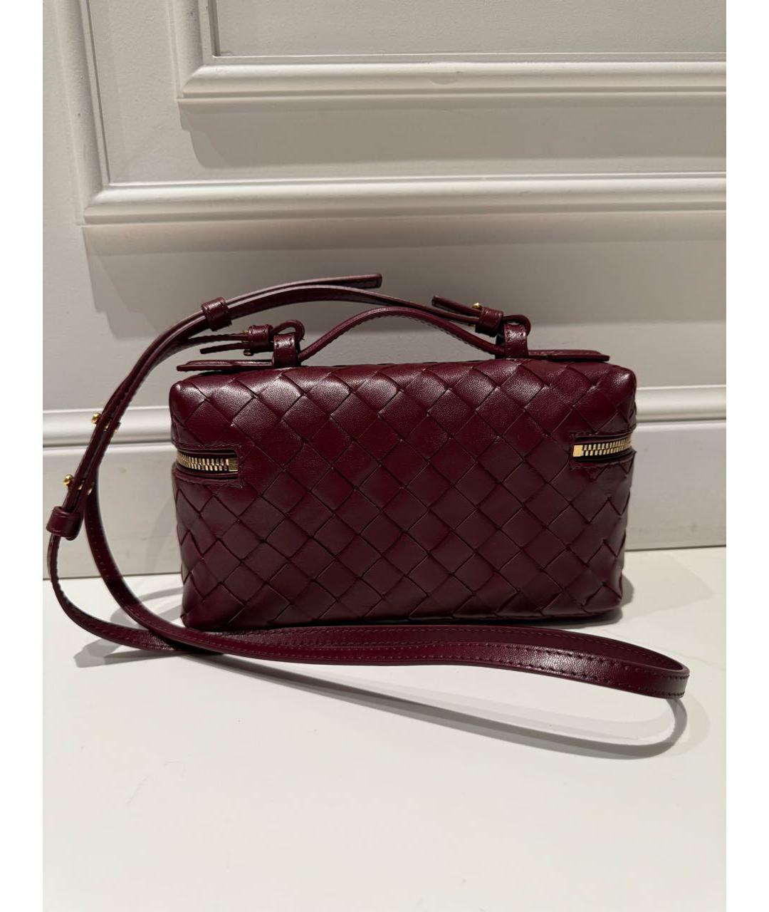 BOTTEGA VENETA Бордовая кожаная сумка через плечо, фото 5