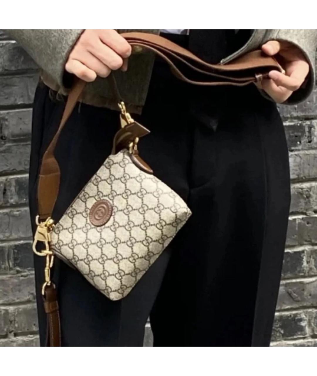 GUCCI Коричневая сумка с короткими ручками, фото 5
