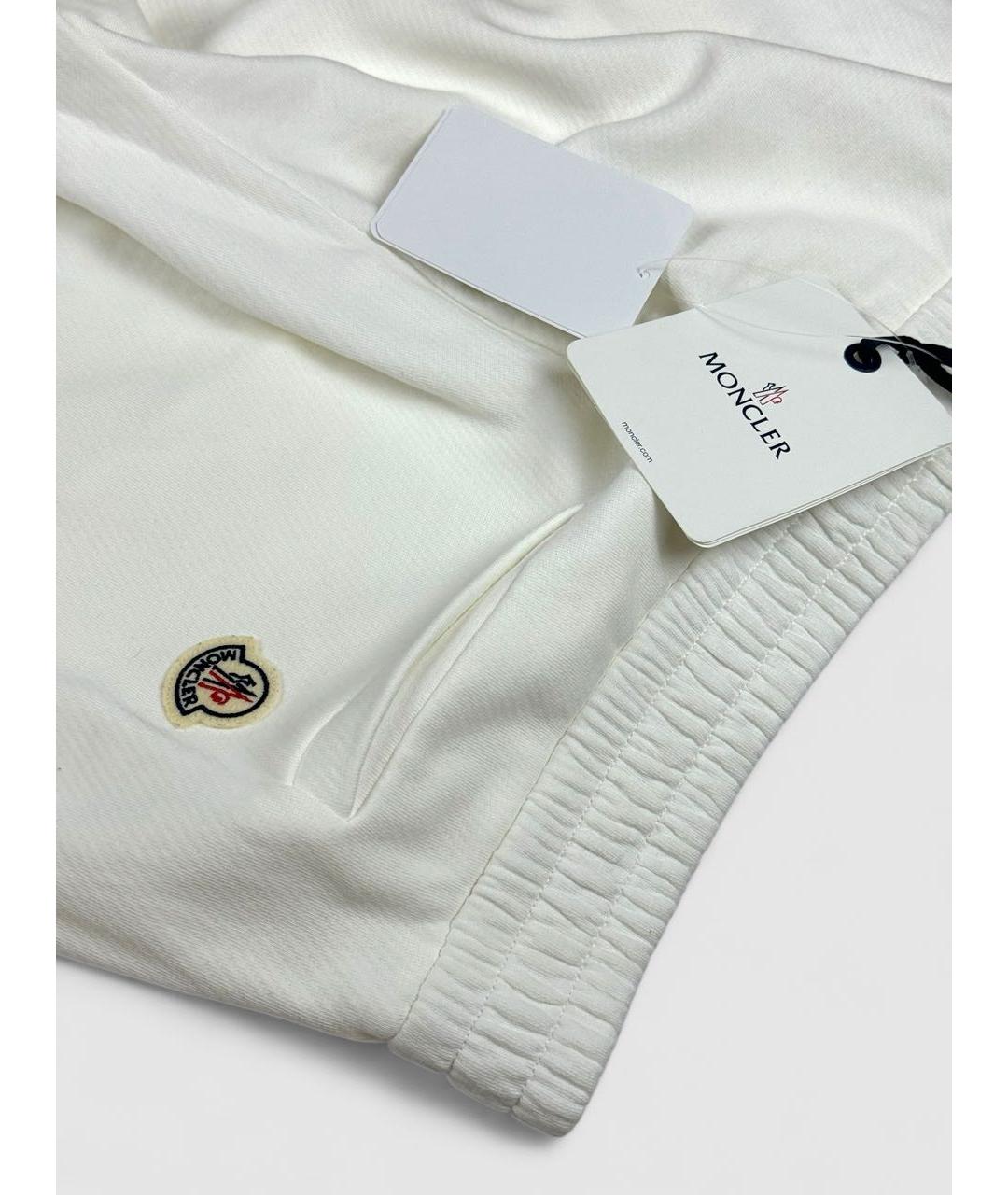 MONCLER Белые хлопковые спортивные брюки и шорты, фото 5