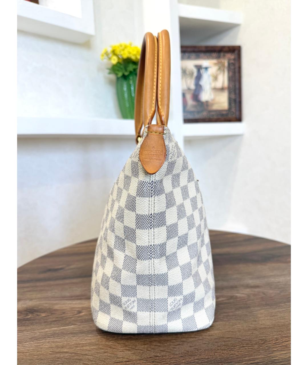 LOUIS VUITTON Белая кожаная сумка тоут, фото 7