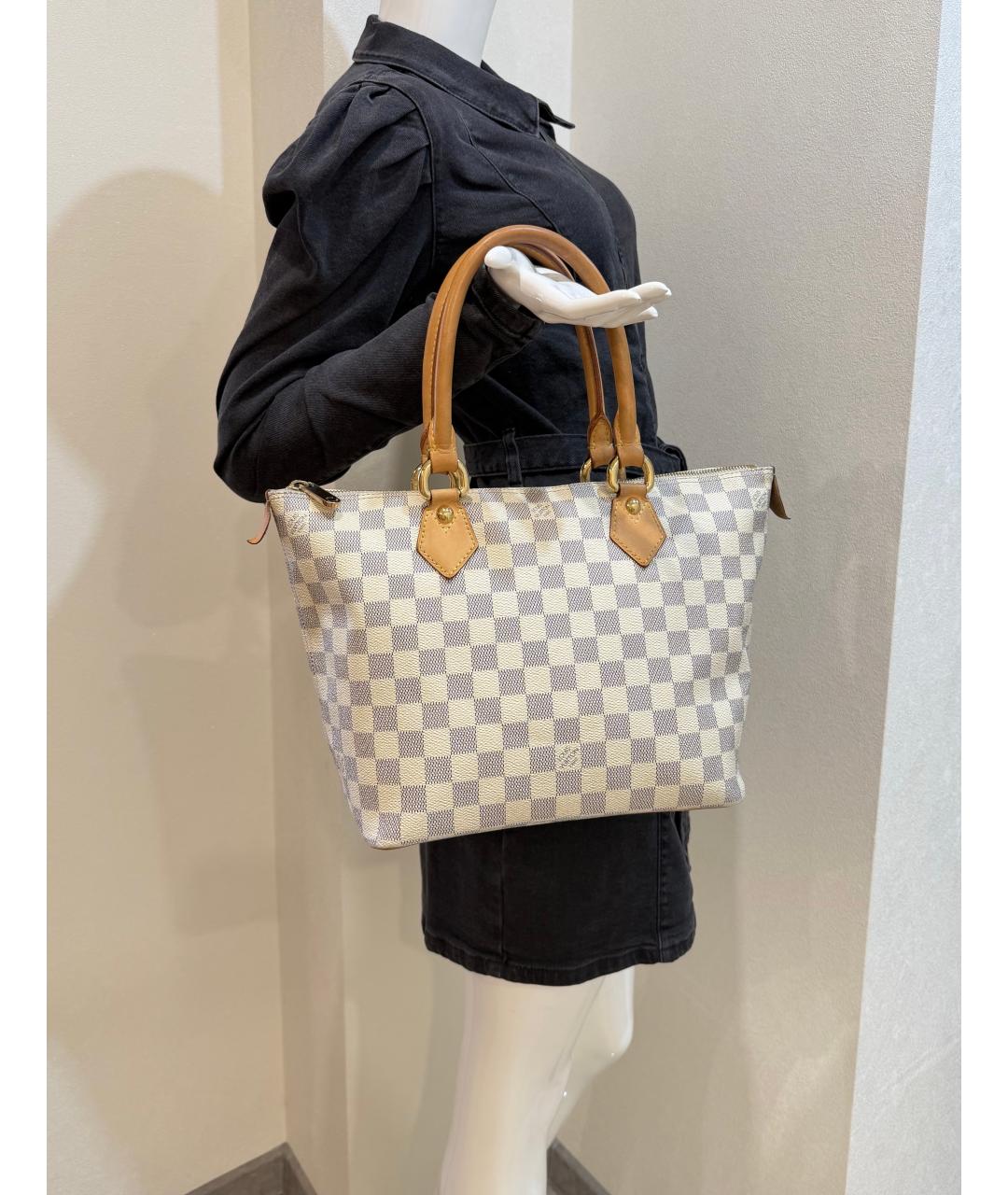 LOUIS VUITTON Белая кожаная сумка тоут, фото 4