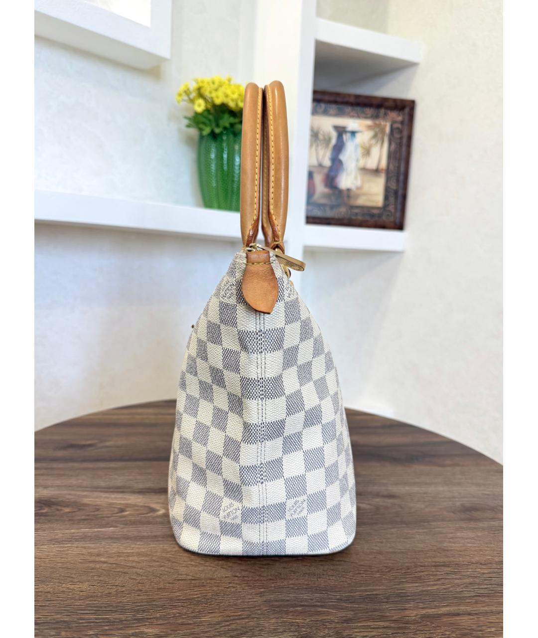 LOUIS VUITTON Белая кожаная сумка тоут, фото 8