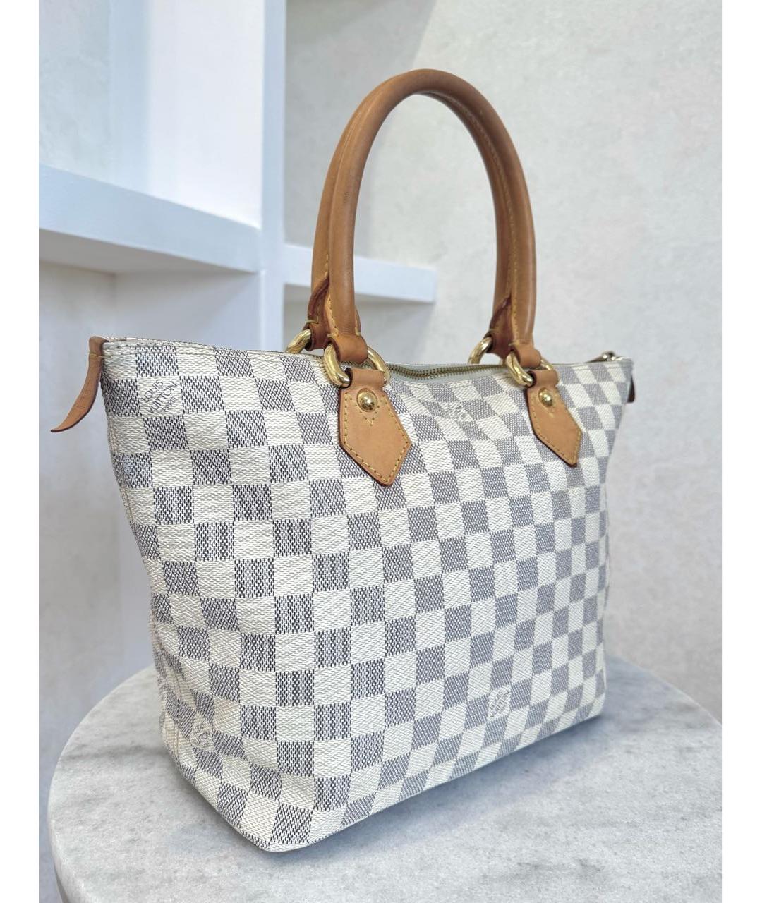 LOUIS VUITTON Белая кожаная сумка тоут, фото 7