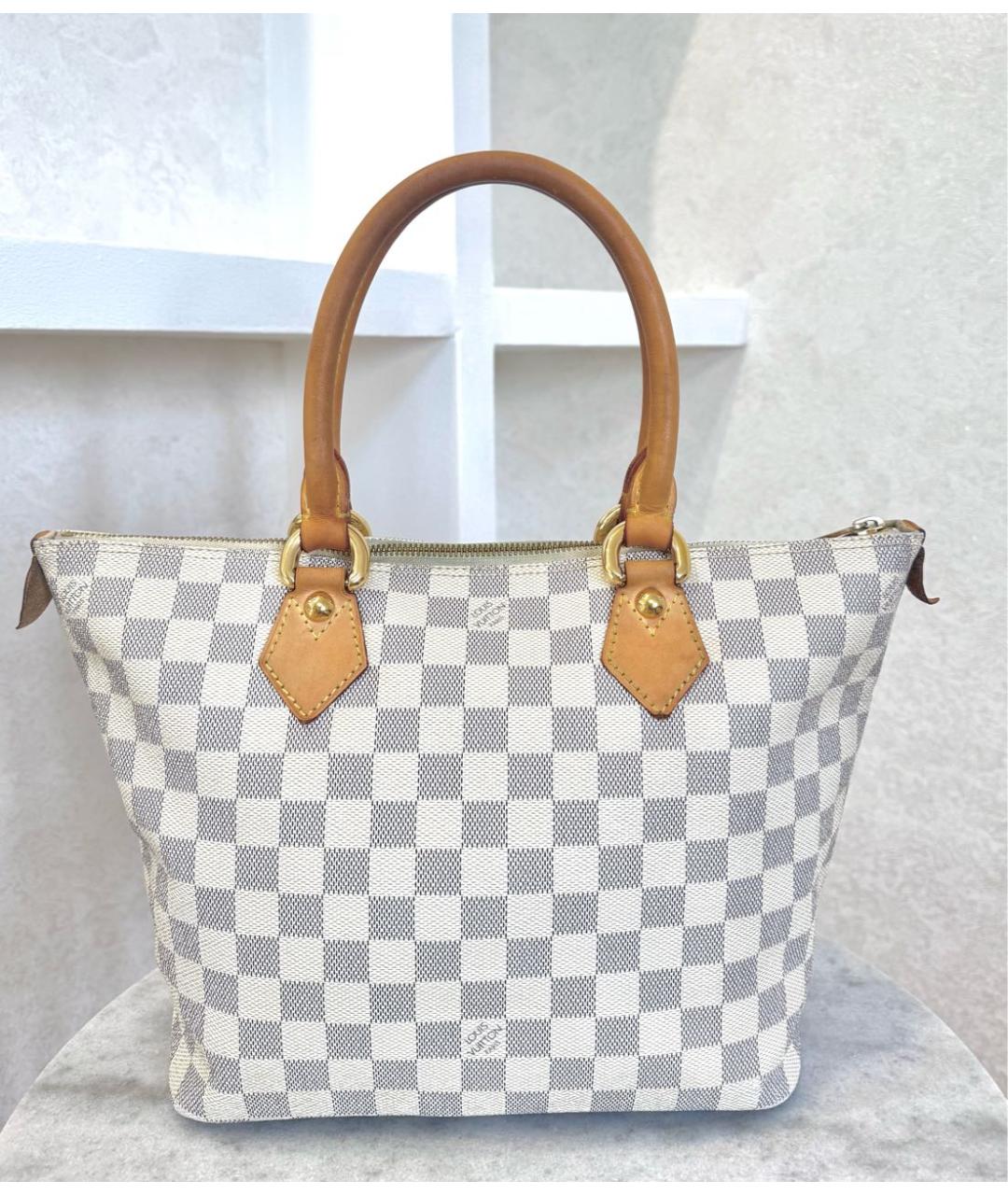 LOUIS VUITTON Белая кожаная сумка тоут, фото 3