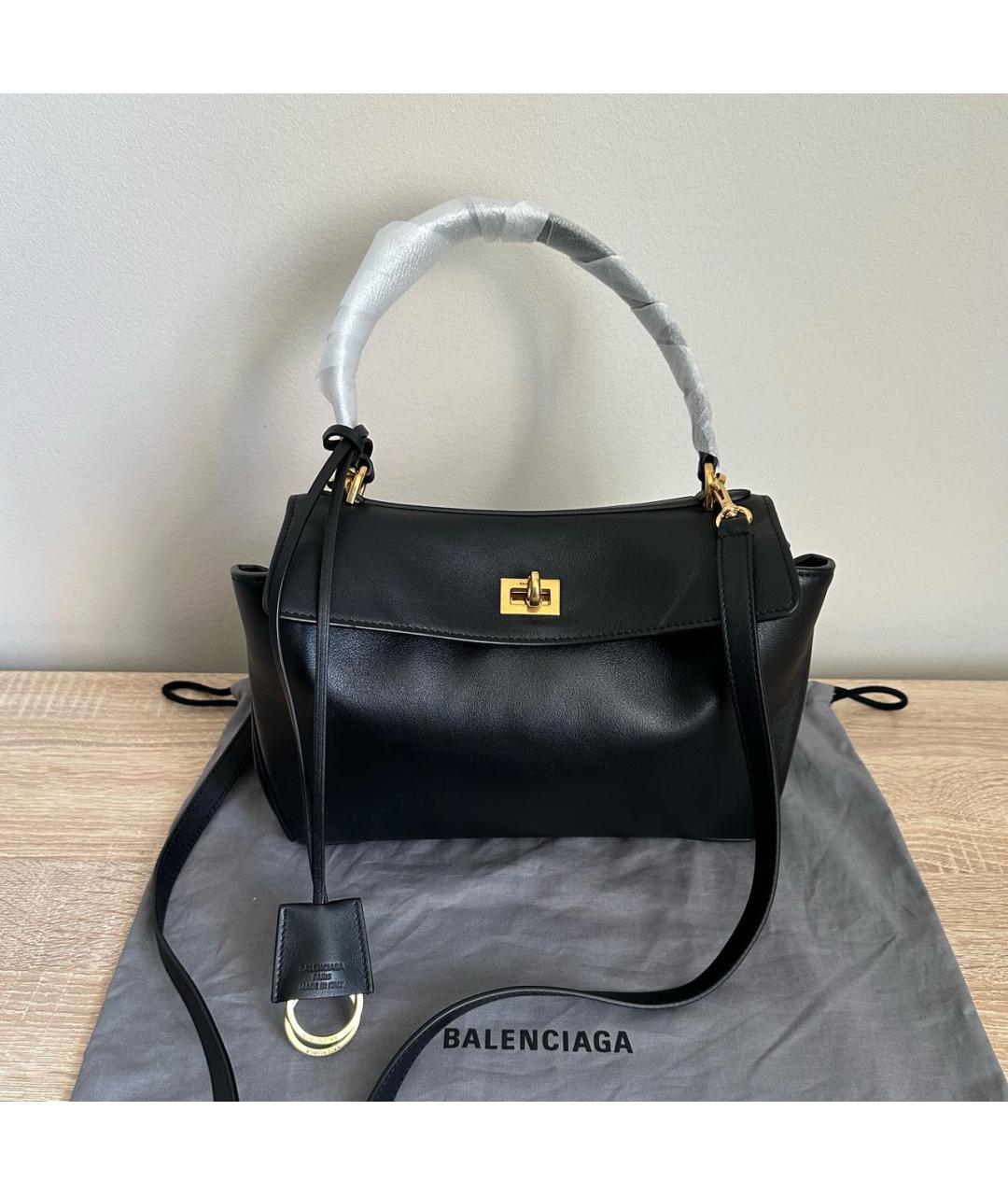 BALENCIAGA Черная кожаная сумка через плечо, фото 8