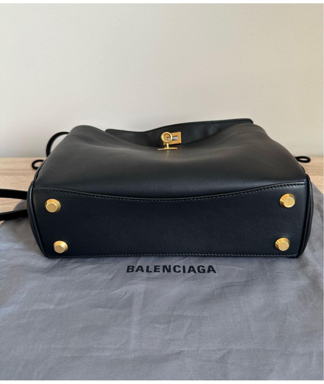 BALENCIAGA Черная кожаная сумка через плечо, фото 4