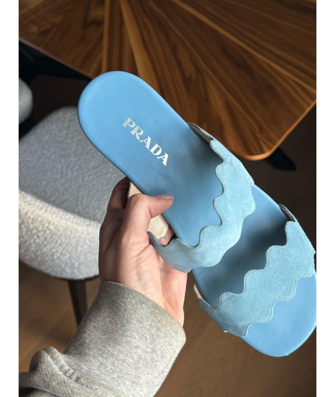 PRADA Голубые сандалии, фото 4