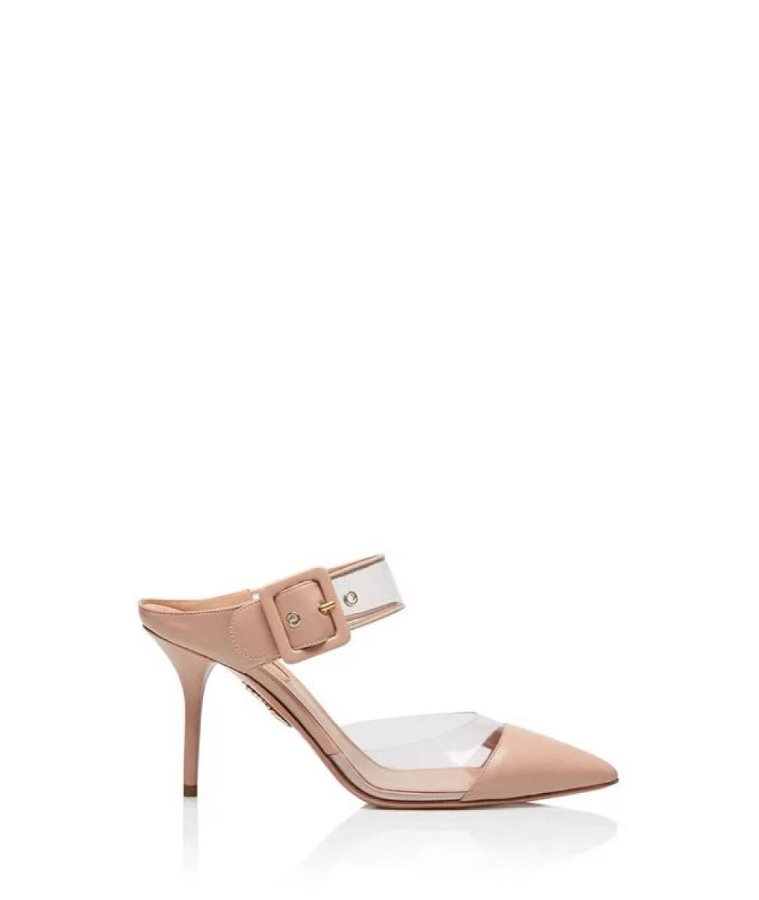 AQUAZZURA Бежевые кожаные туфли, фото 1