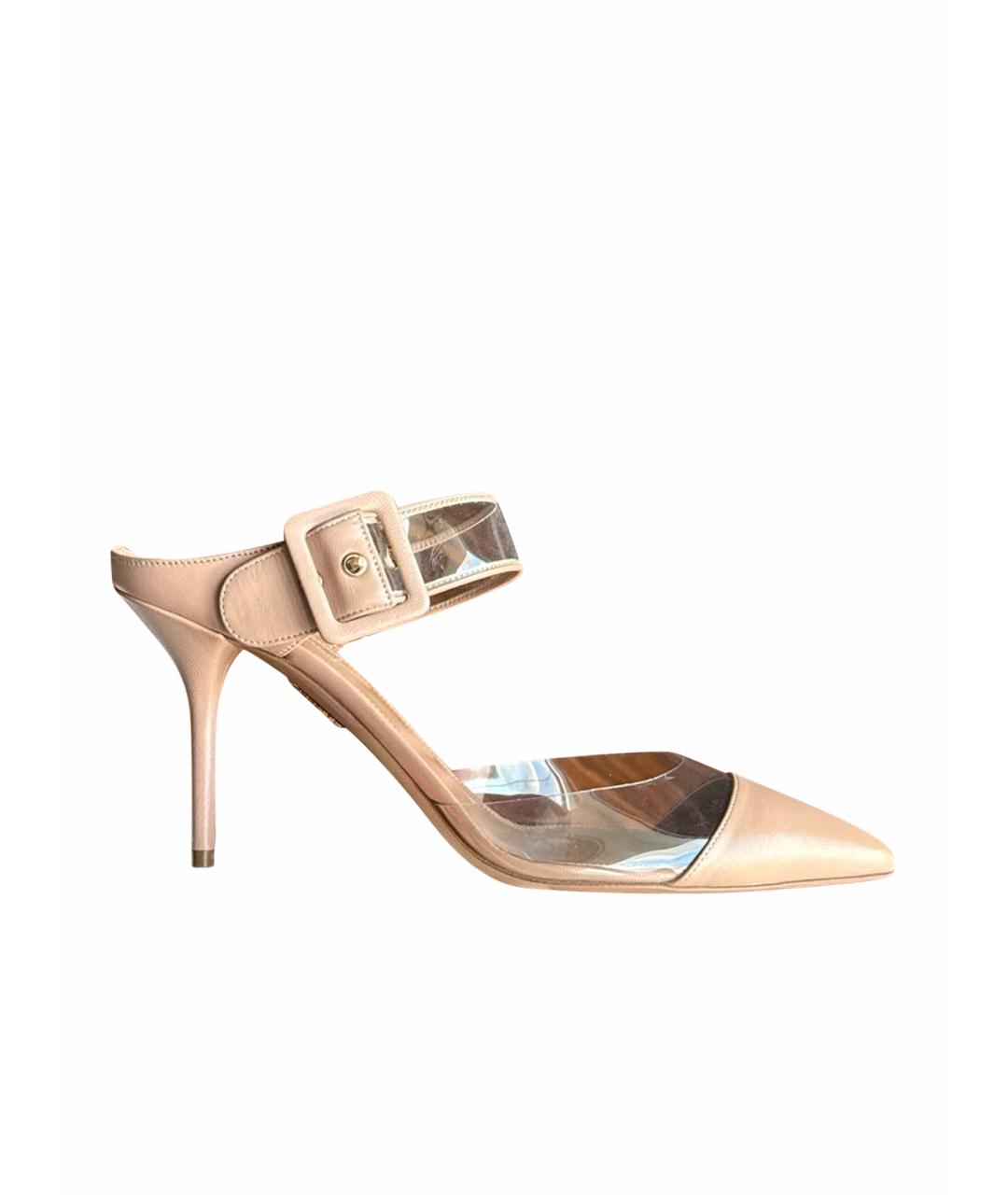AQUAZZURA Бежевые кожаные туфли, фото 2