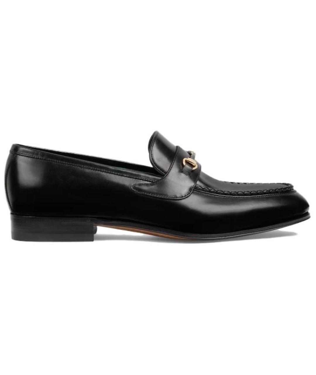 GUCCI Черные кожаные лоферы, фото 1