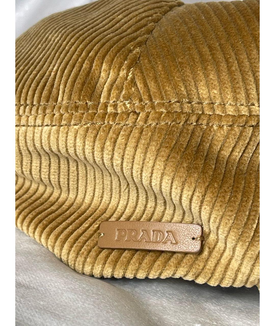 PRADA Горчичная хлопковая кепка, фото 4