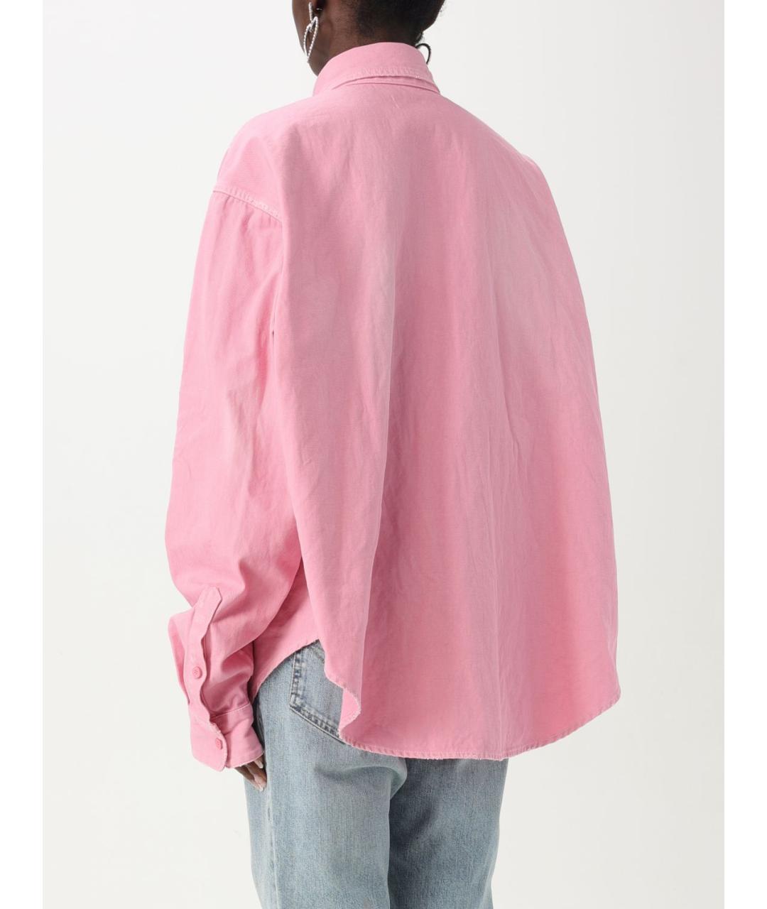 BALENCIAGA Розовая хлопковая рубашка, фото 4