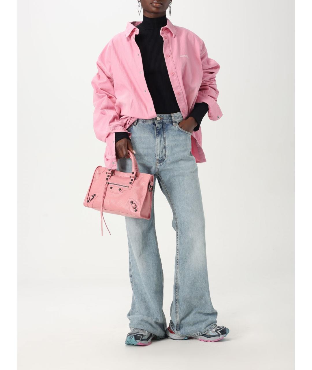 BALENCIAGA Розовая хлопковая рубашка, фото 3