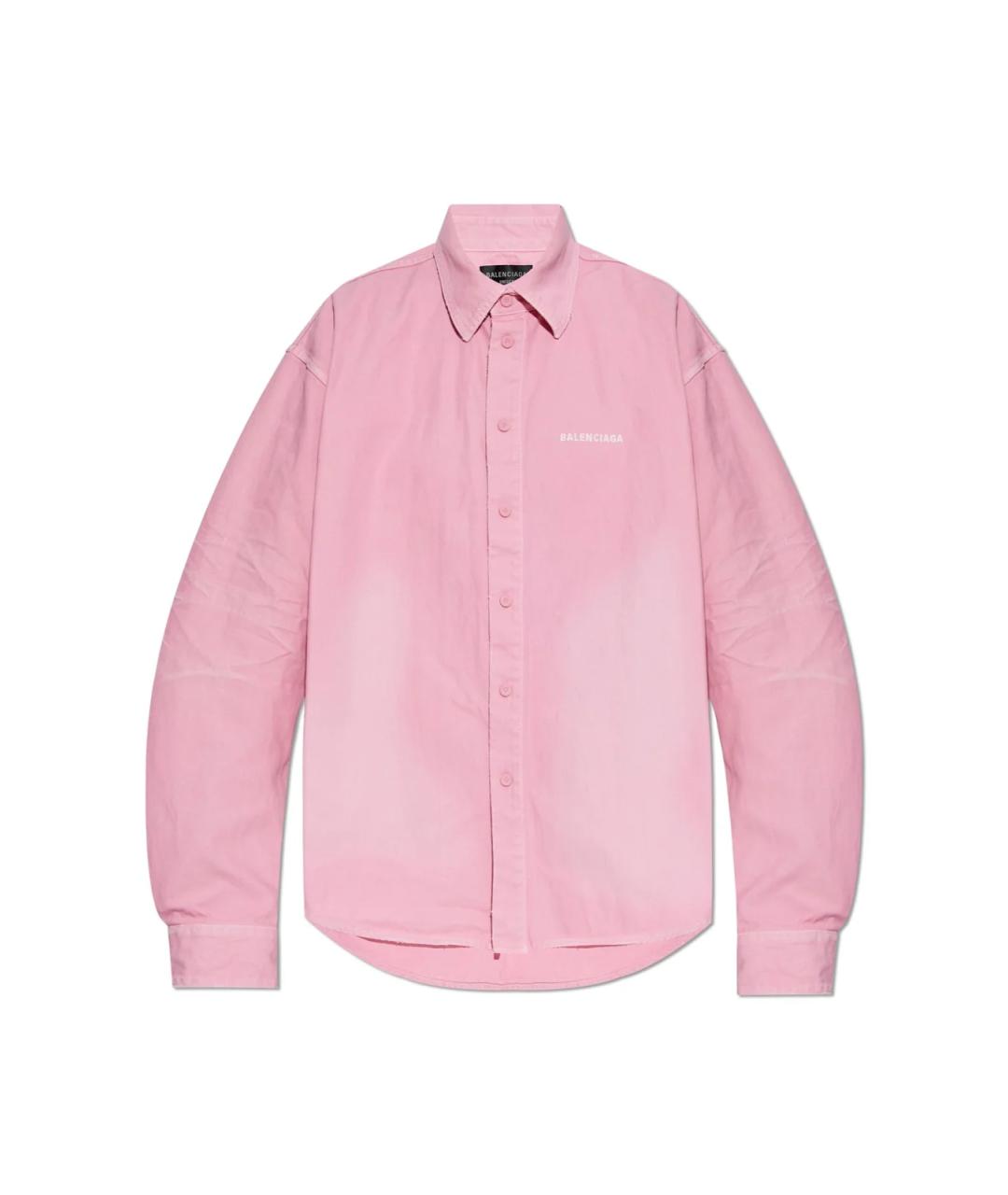BALENCIAGA Розовая хлопковая рубашка, фото 1