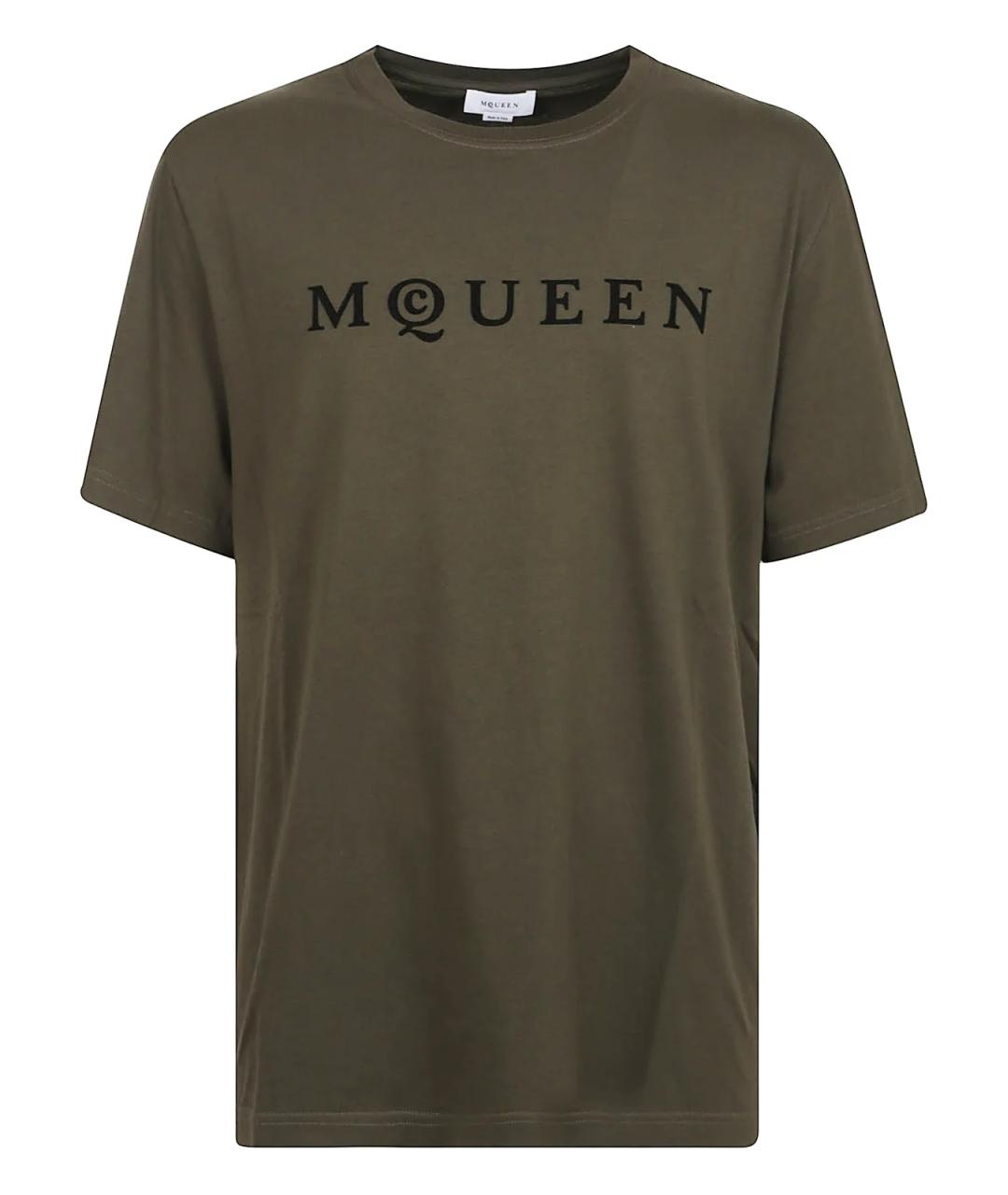 ALEXANDER MCQUEEN Зеленая хлопковая футболка, фото 1