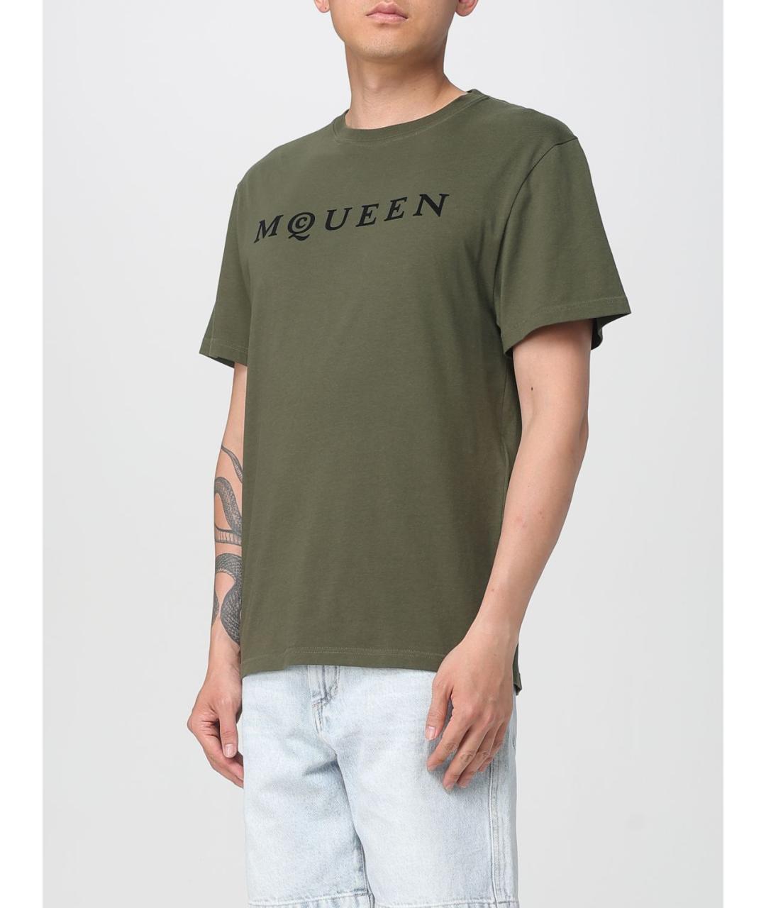 ALEXANDER MCQUEEN Зеленая хлопковая футболка, фото 5
