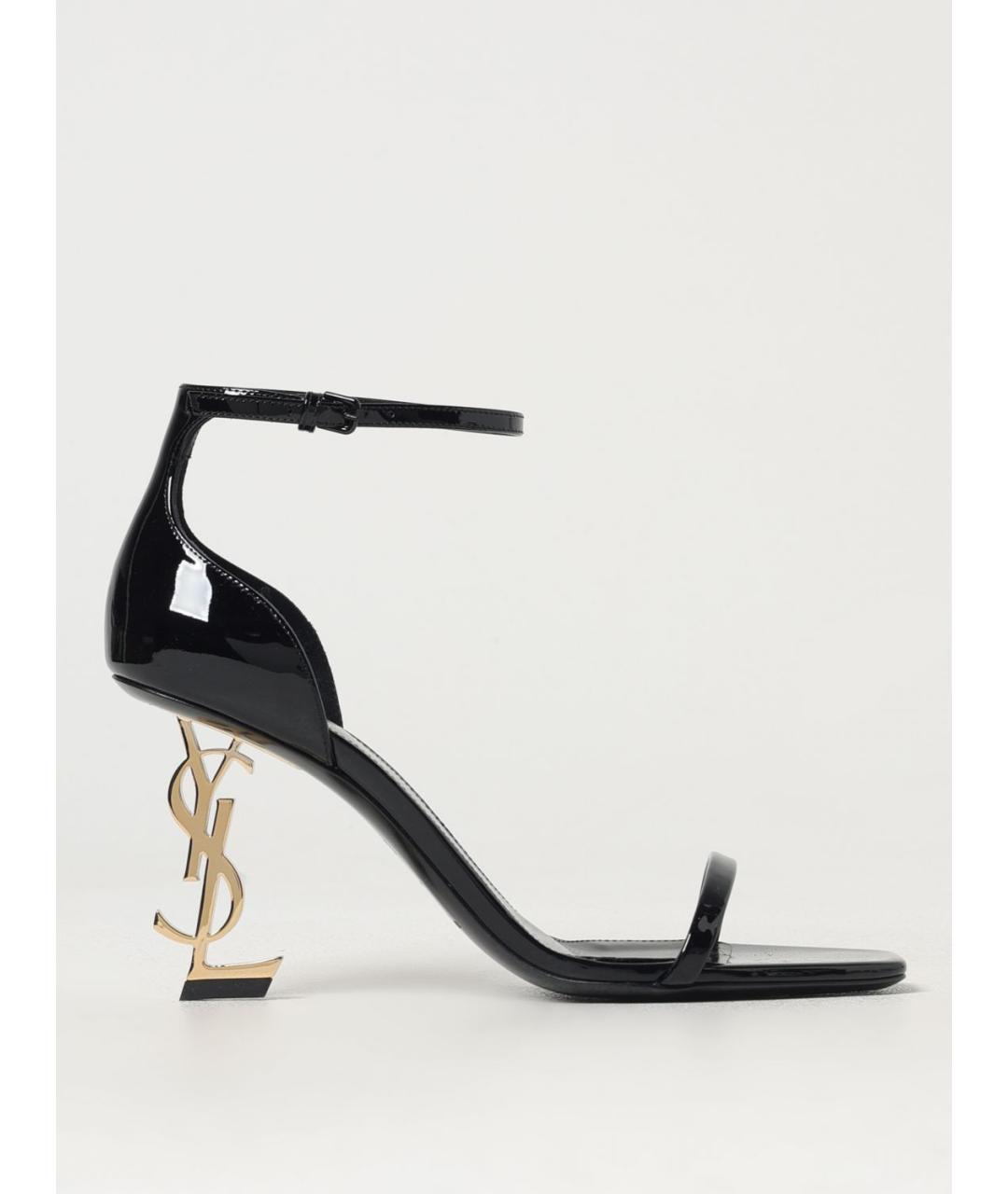 SAINT LAURENT Черные кожаные босоножки, фото 5