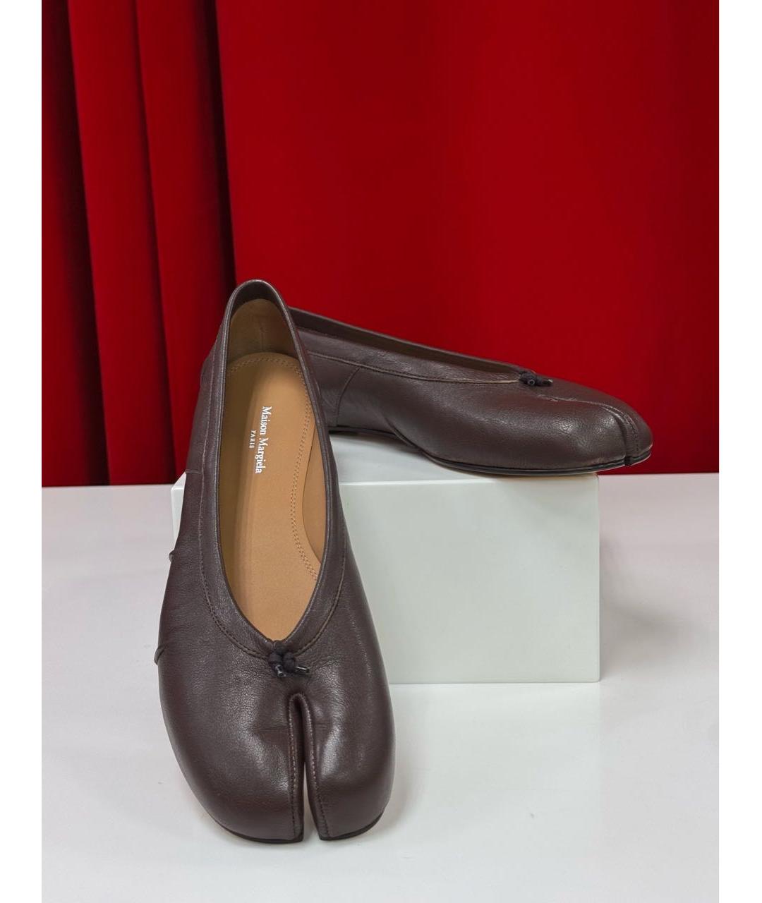 MAISON MARGIELA Коричневые кожаные балетки, фото 7