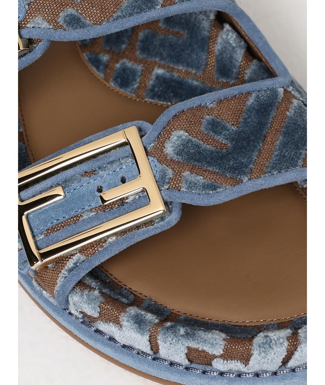 FENDI Голубые сандалии, фото 4
