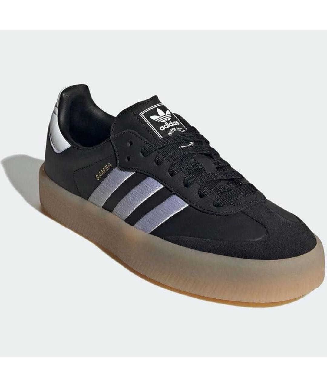 ADIDAS Черные кожаные кеды, фото 2