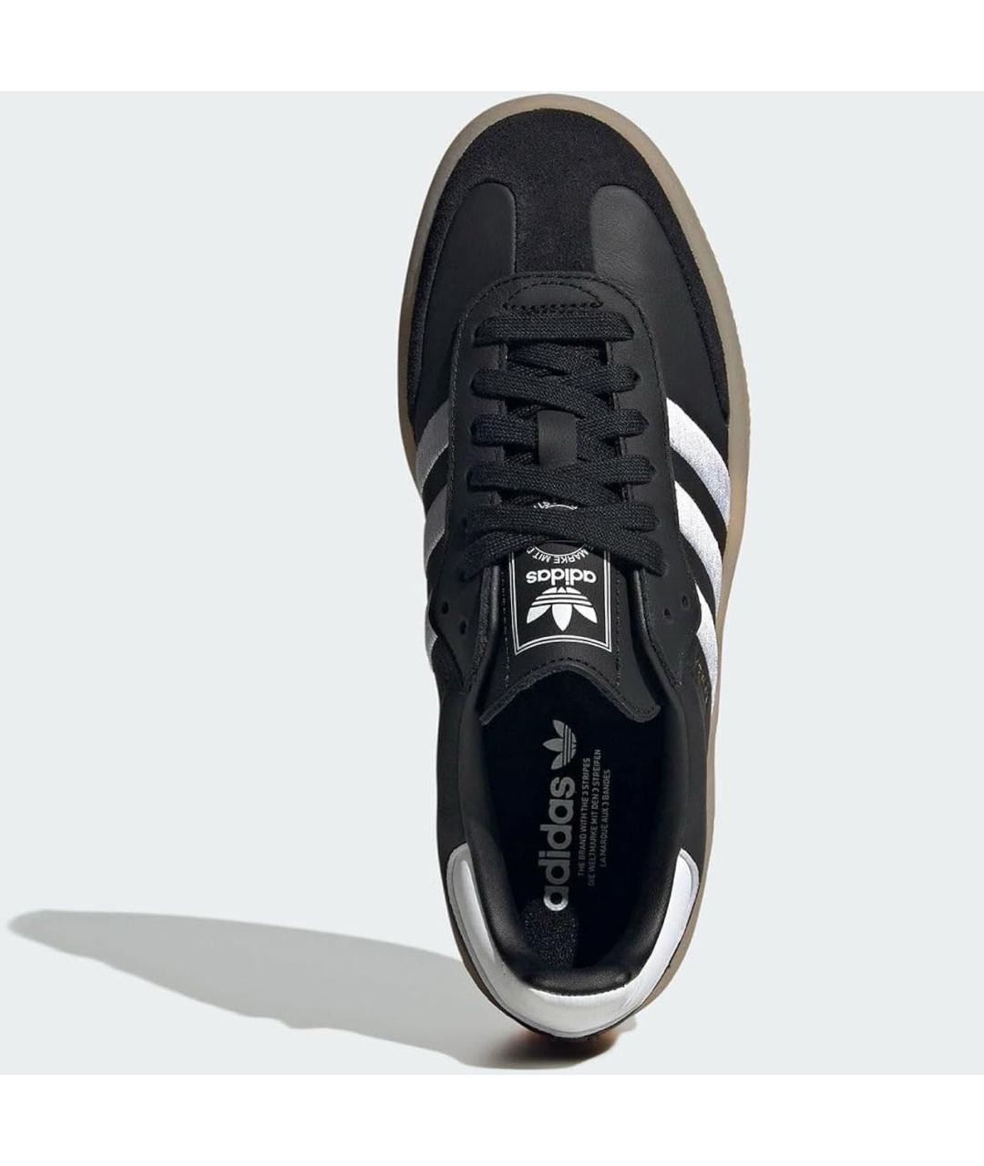ADIDAS Черные кожаные кеды, фото 3