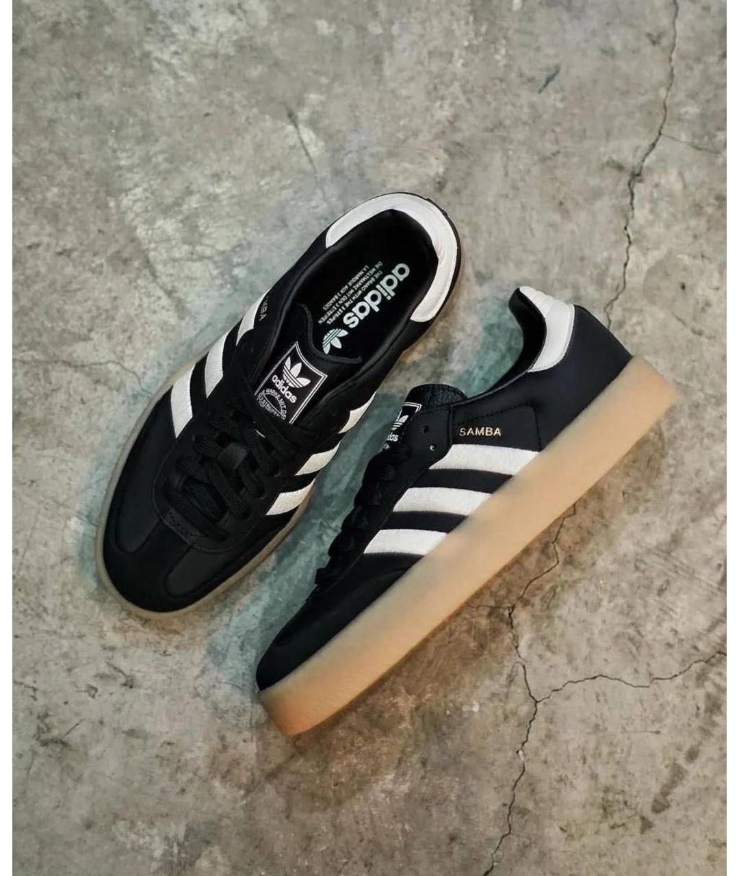 ADIDAS Черные кожаные кеды, фото 6