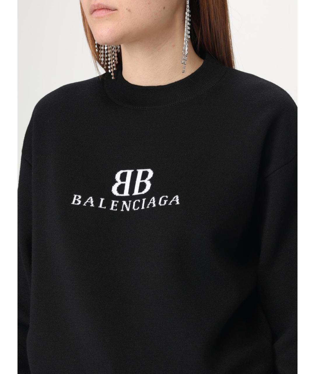 BALENCIAGA Черный шерстяной джемпер / свитер, фото 6