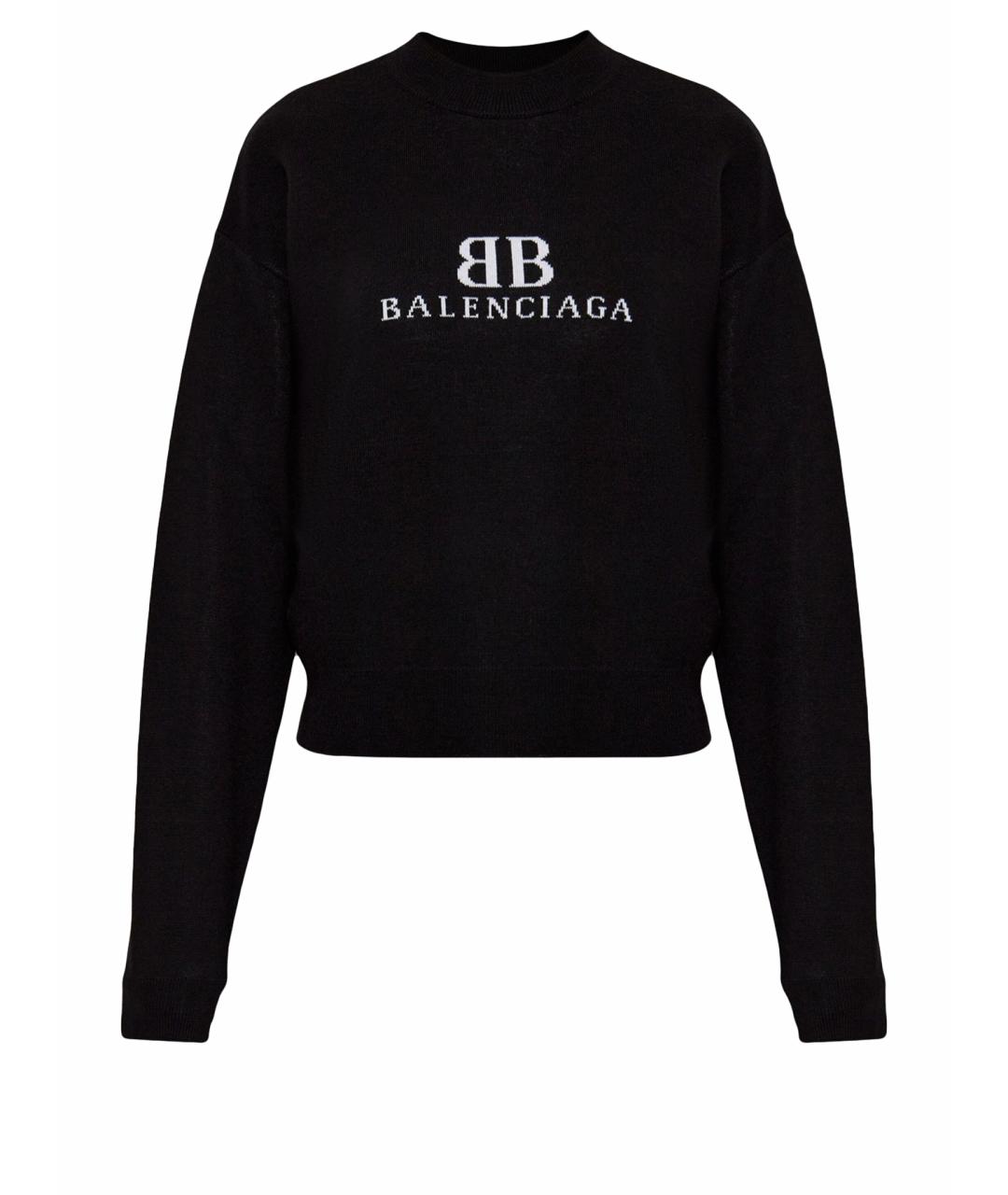 BALENCIAGA Черный шерстяной джемпер / свитер, фото 1