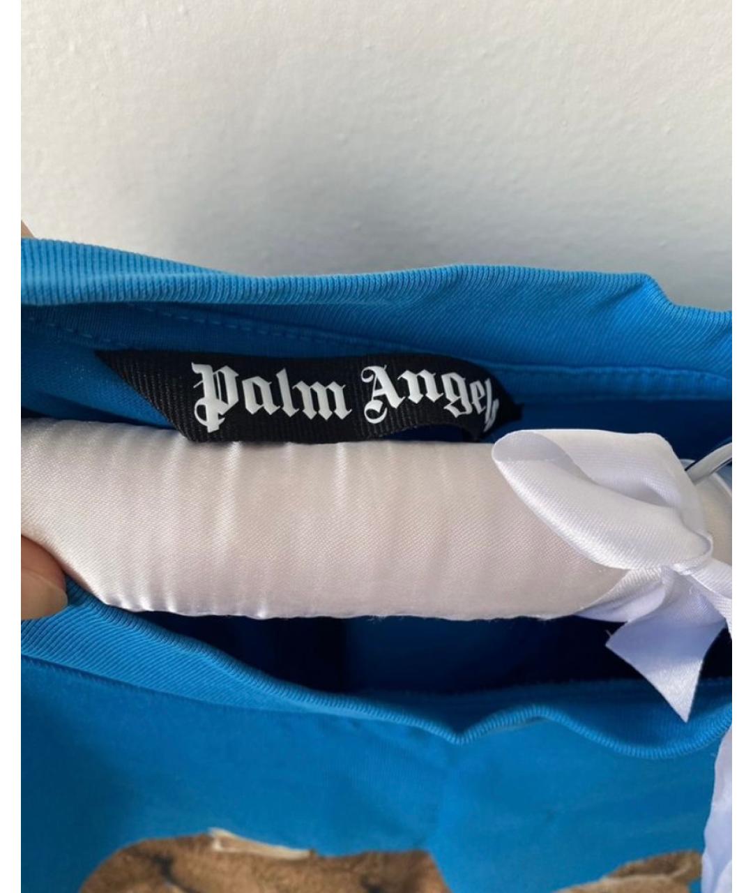 PALM ANGELS Синяя хлопковая футболка, фото 3