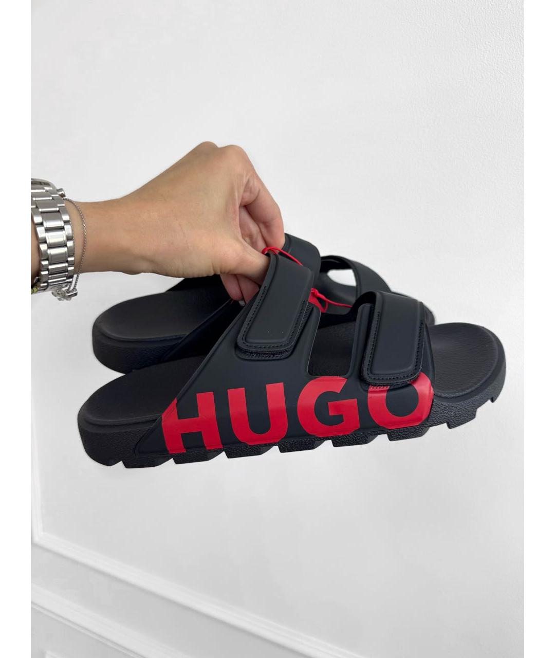 HUGO BOSS Черные шлепанцы, фото 9