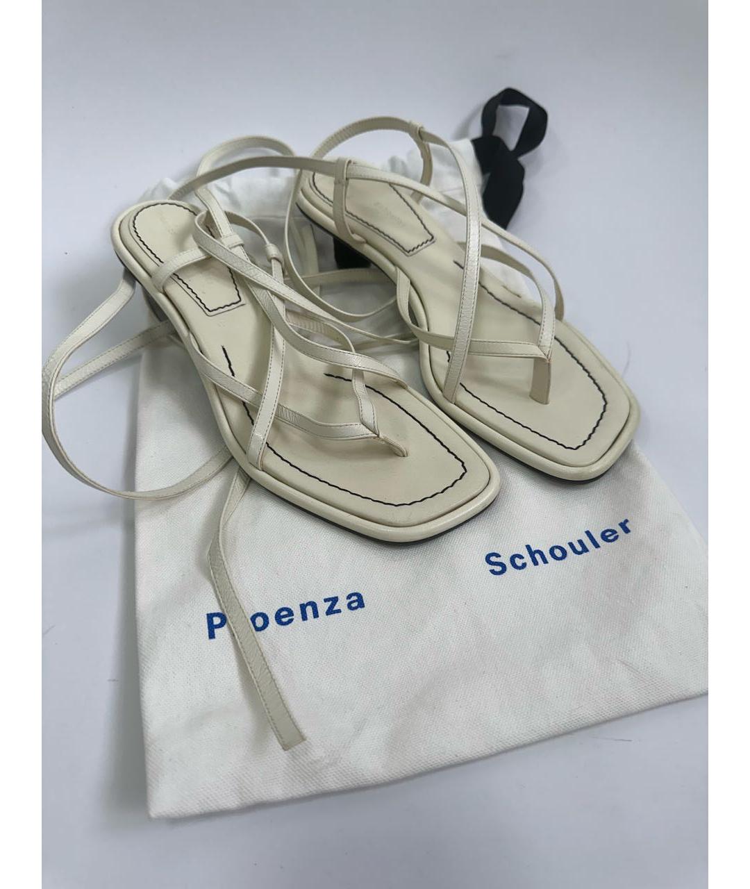 PROENZA SCHOULER Белые кожаные босоножки, фото 4