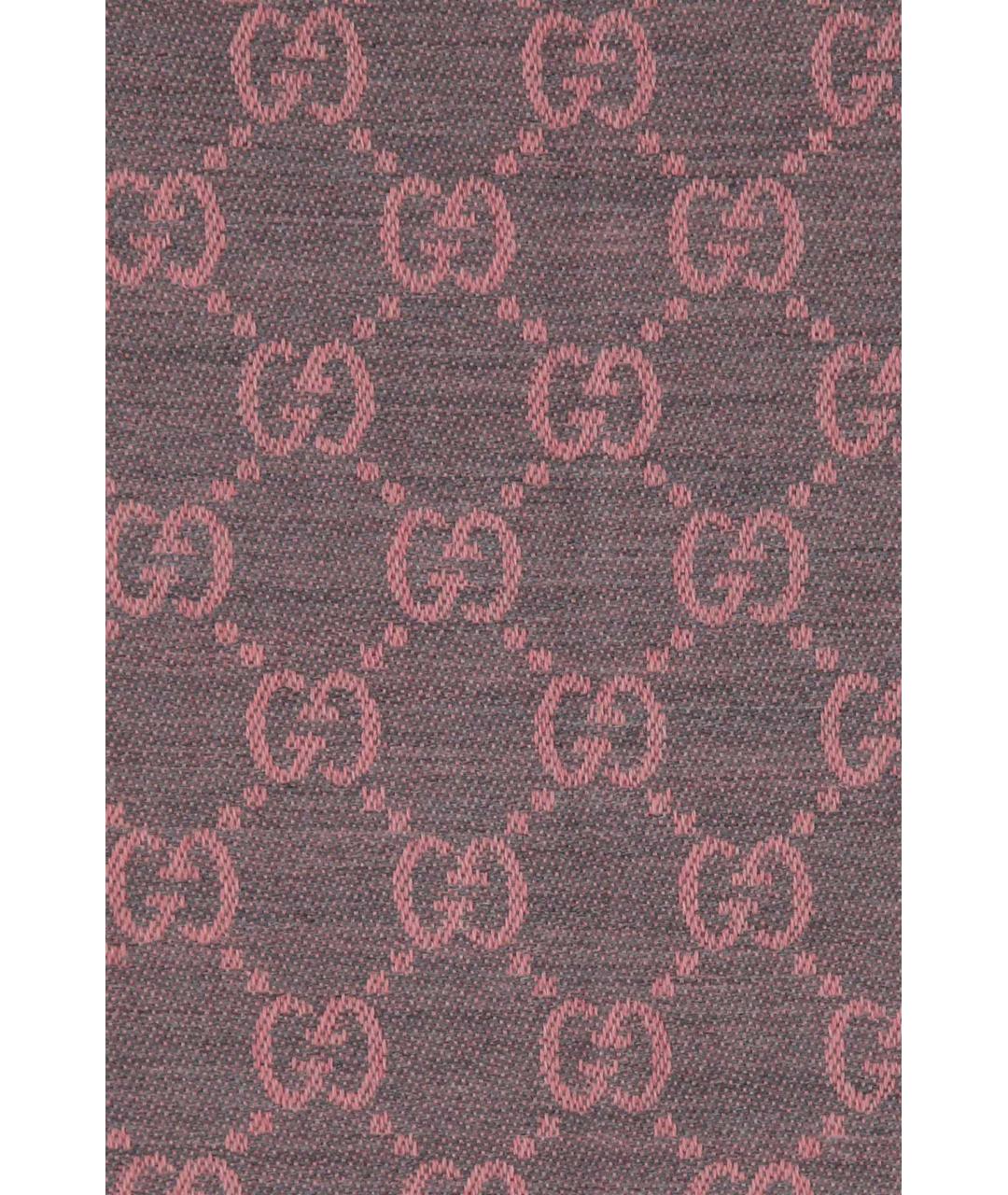 GUCCI Розовый шерстяной шарф, фото 3