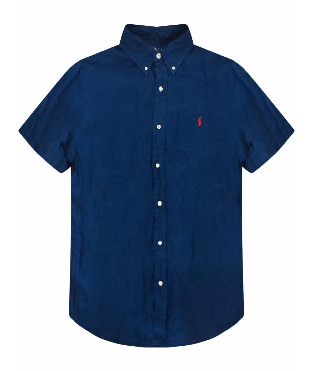 POLO RALPH LAUREN Темно-синяя льняная кэжуал рубашка, фото 1