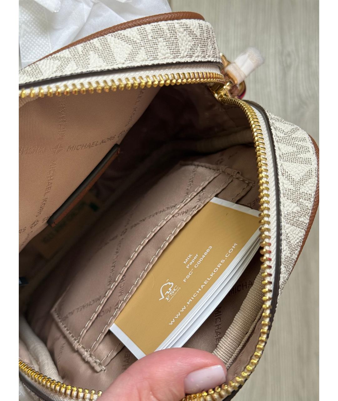 MICHAEL KORS Бежевая сумка через плечо, фото 4