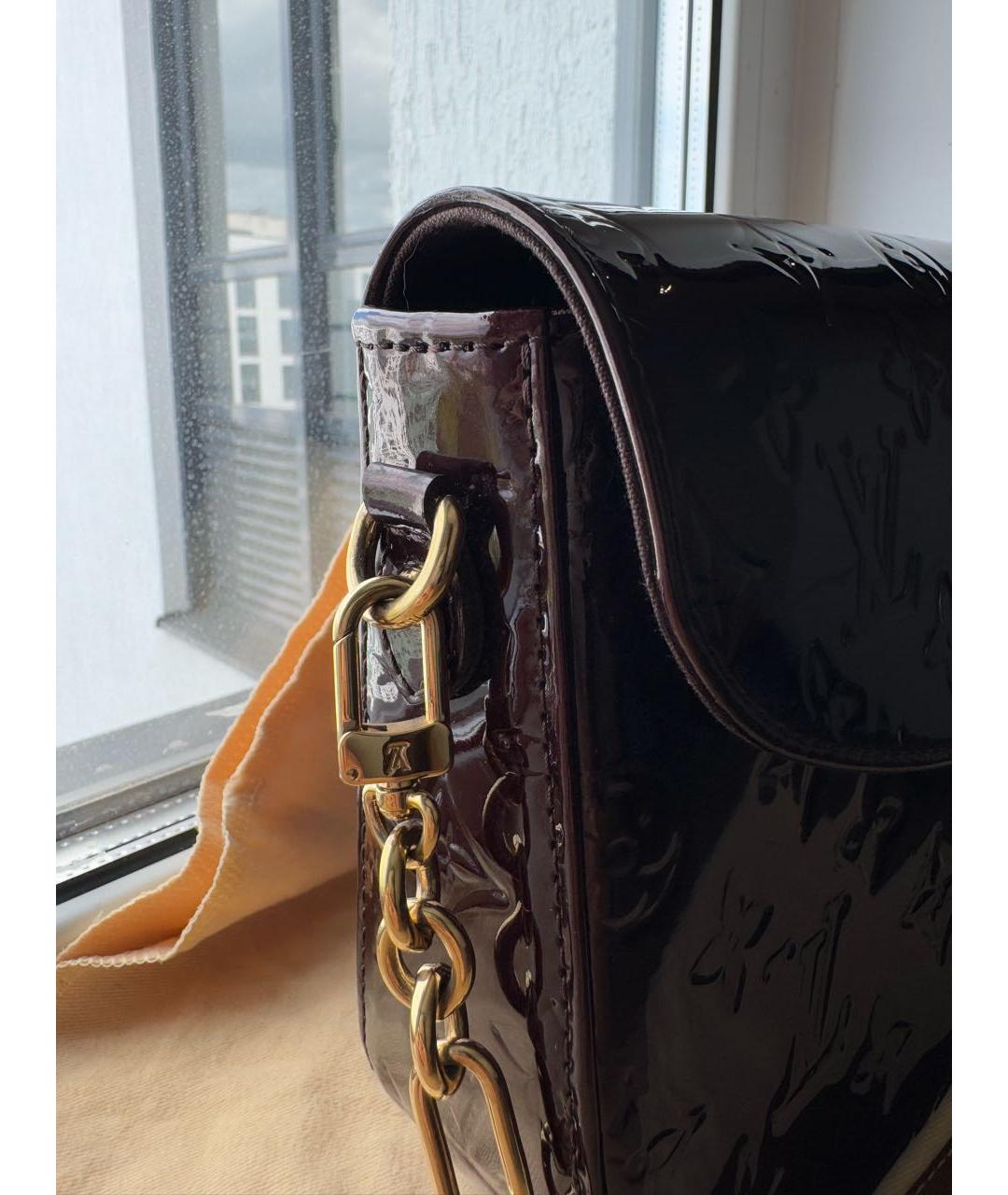 LOUIS VUITTON Бордовая сумка с короткими ручками из лакированной кожи, фото 2