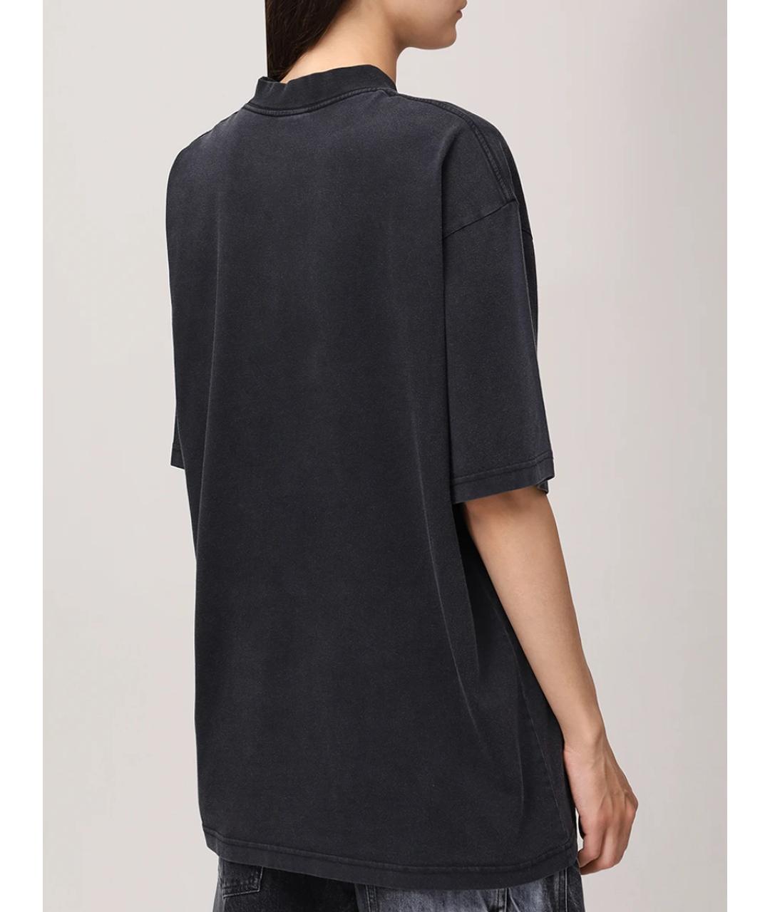 BALENCIAGA Черная хлопковая футболка, фото 3