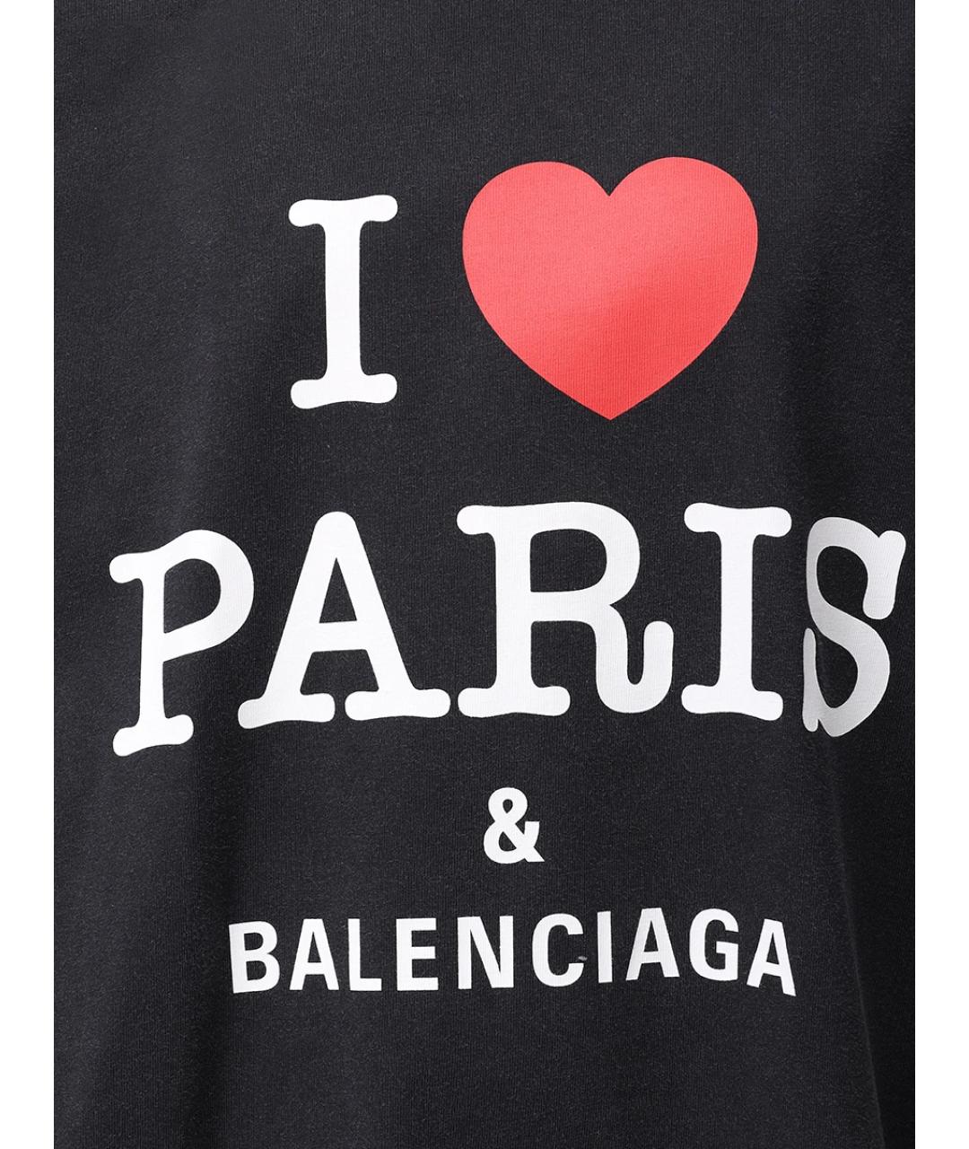 BALENCIAGA Черная хлопковая футболка, фото 5