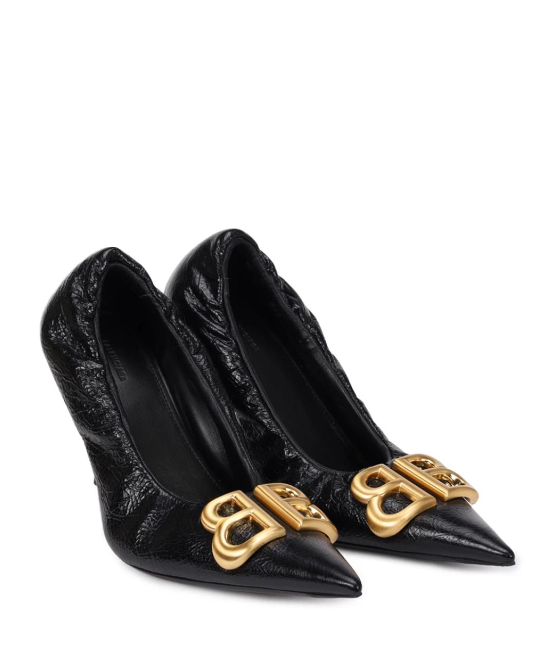BALENCIAGA Черные кожаные туфли, фото 2