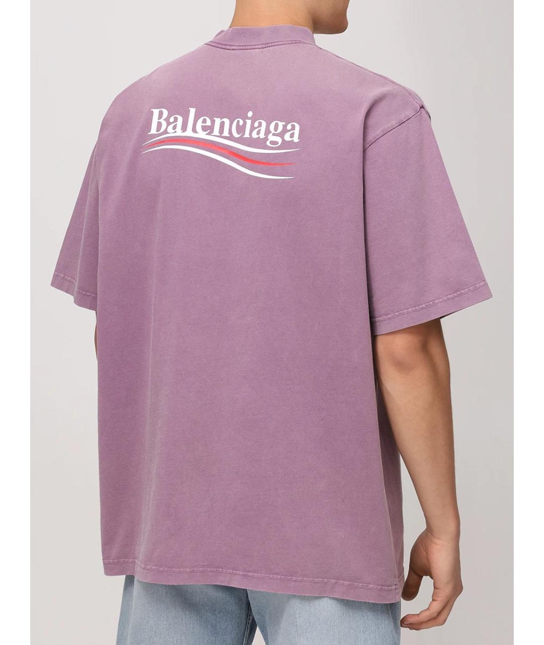 BALENCIAGA Розовая хлопковая футболка, фото 3