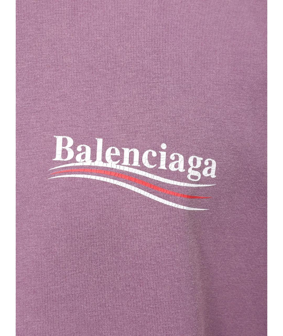BALENCIAGA Розовая хлопковая футболка, фото 6